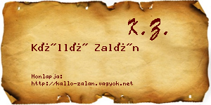 Kálló Zalán névjegykártya